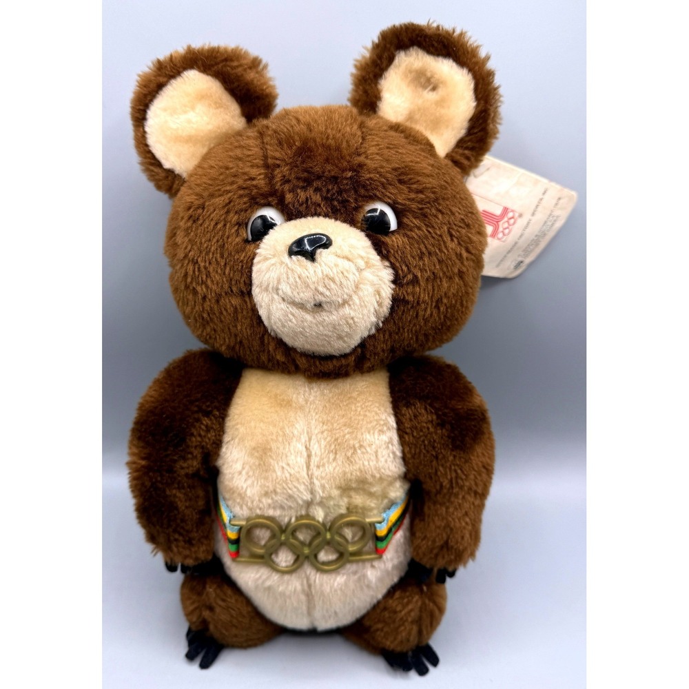 Vintage 1980 Moscow Olympics Misha Bear Plush R Dakin 1979 Mascot Toy w/Tag